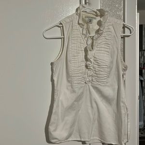 Banana republic White ruffle blouse tank